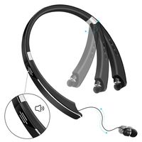 Necklace Foldable Speaker Bluetooth Earbuds,SquRod Sports Wireless Headphone with HiFi Original Sounds Mini Speaker Earphone to Release Ears for Hearing Protection(Balck)