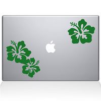 The Decal Guru Hibiscus Decal Vinyl Sticker, 12" MacBook, Green (1456-MAC-12M-LG)