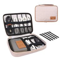 Electronics Organizer - Travel Cable Accessories Cord Storage Bag Case Box to House Charging Lighting USB Wire Cellphone Mini Tablet for Office Home Traveling