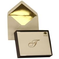 Designer Greetings Monogram Boxed Note Cards, Personalized Stationery Set (10 Count), Letter F