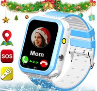 Kids Smart Watches Boys GPS Tracker IP67 Waterproof Watch Phone with Two Wall Call Games SOS Alarm Clock Camera Flashlight 1.44" Touch Screen Gizmo Smartwatch for Children Age 3-12 Christmas Gifts