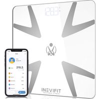 INEVIFIT Smart Body Fat Scale, Highly Accurate Bluetooth Digital Bathroom Body Composition Analyzer, Measures Weight, Body Fat, Water, Muscle, BMI, Visceral Fat & Bone Mass for Unlimited Users