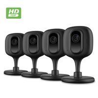4-Pack Zencam 720P WiFi Camera, Indoor Wireless Security Camera IP, Two-Way Talk, Night Vision for Home, Office, Baby Monitor, Pet Cam with MicroSD & Cloud Storage, Supports 2.4Ghz, Black (4PACK-E1B)