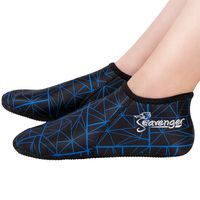 Seavenger Zephyr 3mm Neoprene Socks | Wetsuit Booties for Scuba Diving, Snorkeling, Swimming (Geometric Blue, X-Large)