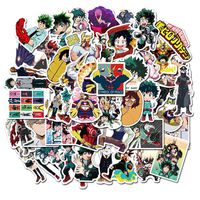 SosoJustgo2 73 Pcs My Hero Academia Anime Popular Sticker Decals Laptop Luggage Sticker Graffiti Sticker Waterproof Sticker Suitcase Car Bike Skateboard Guitar Sticker(My Hero Academia Set2 50PCS)