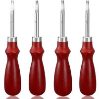 4 Pieces Edge Leather Beveler Craft Keen Edge Beveler Cutting Beveling Leather Skiver Tool for DIY (1.5 mm, 1.2 mm, 1.0 mm, 0.8 mm)