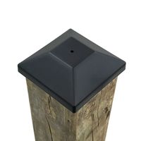(32 Pack) New Wood Fence Post Black Caps 4X4 (3 5/8") for Pressure Treated Wood Made in USA (32)
