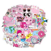Stickers for Water Bottles, | Big 46-Pack | Cute,Waterproof,Aesthetic,Trendy Stickers for Teens,Girls,Perfect for Laptop,Hydro Flask,Phone,car,Skateboard,Travel| Extra Durable 100% Vinyl (Pink 52)