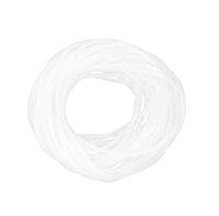 Tikusan 13 Meter 42 Ft PE Clear White Polyethylene Spiral Wire Wrap Tube PC Manage Cable Dia 6mm 1/4'' for Computer Cable, Car Cable