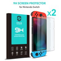 Nintendo Switch Screen Protector, ZUSLAB Nintendo Switch Tempered Glass, HD Clear Anti-Scratch Glass Screen Protector [2 Pack] for Nintendo Switch (2017)
