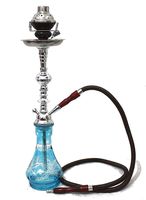 Hookah 1 hose shisha 22" sky Blue bars narguile nargile glass water Vase pro set