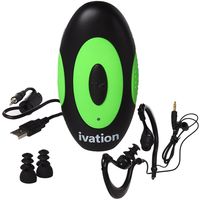 4GB Waterproof MP3 Player & Earphones with Built-in Support Clip - IPX8 Fully Submersible - Great for Swimming, Water Exercise, Skiing & More