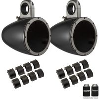 Kicker KMTES8B Black 8" Empty Wake Tower/Roll Bar Enclosures with KMTAP Adapter Pack for UTVs