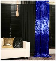 Sequin Backdrop Curtain 2 Panels 2FTx8FT Blue Sequin Curtains Party Glitter Backdrop for Photo Booth Prom Backdrop P926