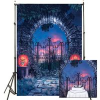 7x5ft Halloween Photography Background, Horror Skull Pumpkin Photo Backdrops for Party Studio Prop