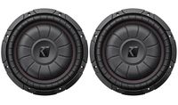 (2) Kicker 43CVT102 10" Single Voice Coil 2-Ohm Car Audio Subwoofers Totaling 1600 Watt