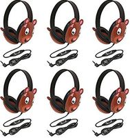 Califone 2810-BE Listening First Stereo Headphone, Bear Motif - Pack of 6