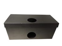 PiGGyB Big Cable Management Box Organizer The Abyss Hides Cords, Cables, Adapters, Fire Proof, Heavy Duty Metal Vented for Large Surge Protectors (XXL, Black)