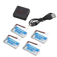 Detectoy Original 4Pcs JJR/C 3.7V 400mAh 30C Lipo Battery with 4 in 1 Charger for JJR/C H31 H98 GoolRC T6 RC Quadcopter Drone