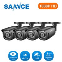 SANNCE 4 Pack 2.0MP 1/2.9 Progressive Scan CMOS 1080P AHD / 1980 TVL Security Camera, IP66 Weatherproof in/Outdoor Fixed CCTV Camera
