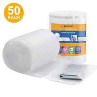 Fuxury Bubble Pouches 7.5x7.5 Inch,2 Rolls 50 Packs Total Bubble Cushioning Wrap Pouch Bag Roll Bubble Bags Pouches