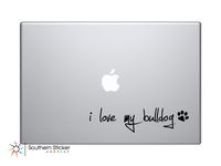 I Love My Bulldog Dog Puppy Vinyl Car Sticker Symbol Silhouette Keypad Track Pad Decal Laptop Skin Ipad Macbook Window Truck Motorcycle