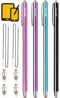 Dimples Excel Next Generation 4 x Extra Long XXL 7.5 Inch Ultra Slim 3 mm Micro-Knit Hybrid Fibre Tip Stylus Pens + 4 Replacement Tips