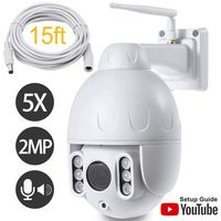 Nesuniq PTZ HD IP Network 1080p 2MP Wireless PTZ Camera, Pan Tilt Optical Zoom Security Camera 5X Lens WiFi PTZ Camera Outdoor Security CCTV IP Camera (Support Two-Way Audio, TF Card Up to 128G)