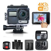 Escytegr Action Camera 4K WiFi Waterproof Cam Touch Screen Sports Camera with Remote Control,2 Batteries and Charger,Mounting Accessories Kit Plus Free Travel Bag