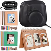 Katia Instant Camera Accessories Compatible for Fujifilm Instax Mini 9/8 Instant Film Camera. (Case with Strap, Photo Album, Frame) - Black