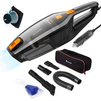 Foxnovo Car Vacuum Cleaner,DC 12V 120W High Power,Wet Dry Portable Handheld Auto Vacuum Cleaner for Car With 14.8ft Cable,Stainless Steel Filter,Carry Bag