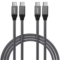 USB C to USB C Gen 2 Cable, UseBean [1.5ft 2 Pack] 100W 5A USB Power Delivery (PD) USB 3.1 Type-C Fast Charging Braided Compatible for Thunderbolt 3, MacBook, Huawei Matebook, iPad Pro 2018 etc