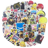 Cute Anime Laptop Sticker for Teen Girl, 50pcs Pack Lovely Vinyl Skateboard Water Bottle Computer Travel Case Guitar Snowboard Luggage Car Bike Phone Graffiti Decal (Assassination Classroom)