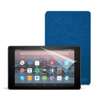 Fire HD 8 Essentials Bundle with Fire HD 8 Tablet (32 GB, Black), Amazon Cover (Marine Blue) and Screen Protector (Clear)