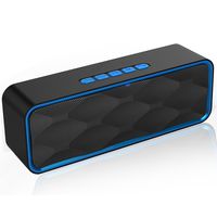 YISEA Wireless Bluetooth Speaker Portable Speaker V4.2 with Mega Bass, 12-Hour Playtime, Crystal Clear Stereo Sound, TF Card Slot, Built-in Mic,FM Radio, Perfect for iPhone, Samsung and More(Blue)