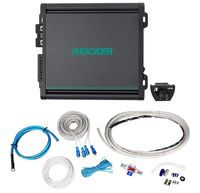 KICKER 45KMA6001 Marine Boat 600w Mono Amplifier 2-ohm +Amp Kit KMA600.1 Class D