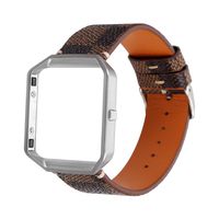 MeShow TCSHOW Soft PU Leather Plaid Tartan Style Replacement Strap Wrist Band with Metal Adapter Compatible for Fitbit Blaze (B)