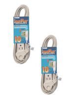 Prime Wire & Cable EC940610-2-Pk 10-Feet 16/3 SPT-2 3-Outlet Cord, 2-Pack, Almond