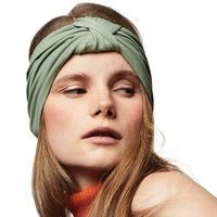 BLOM Original Multi Style Headband. Women Yoga Fashion Workout Running Athletic Travel. Wear Wide Turban Thick Knotted. Comfort Style Versatility. (Moss)