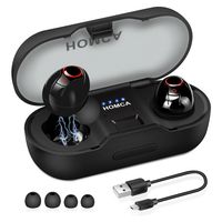 HOMCA True Wireless Earbuds, 5.0 Wireless Charging Earphones Waterproof Easy Pairing 18H Cycle Playtime 3D Stereo Sound Wireless Headphones with Microphone,Noise Canceling with Charging Case