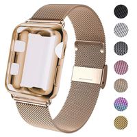 GBPOOT Compatible for Apple Watch Band 38mm 40mm 42mm 44mm with Screen Protector Case, Sports Wristband Strap Replacement Band with Protective Case for Iwatch Series 4/3/2/1,40mm,Gold