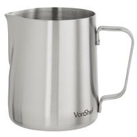 VonShef Stainless Steel Milk Pitcher Suitable for Coffee, Latte & Frothing Milk, Available in 12-Oz, 20-Oz and 32-Oz sizes
