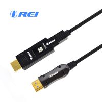 Orei 200 Feet Fiber Optic Full UHD HDMI Cable 4K @ 60Hz, Latest 2.0B HDR, Arc, HDCP2.2, 3D, High Speed 18Gbps Subsampling 4: 2: 0 Slim and Flexible with Mirco HDMI to HDMI Attachment