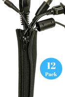Cable Sleeve, Cable Cover, Wire and Cord Hider - Set of 12 - Computer, TV or Desk Management - Home & Office Organizer Concealer - 20'' - Premium Flexible Neoprene Wrap, Zipper, Conduit - Gift Idea