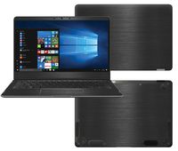 Decalrus - Protective Decal for Asus Q325UA 2-in-1 (13.3" Screen) Laptop Black Texture Brushed Aluminum Skin case Cover wrap BAasusQ325_13Back