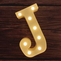 MUMUXI LED Marquee Letter Lights 26 Alphabet Light Up Marquee Number Letters Sign for Wedding Birthday Party Battery Powered Christmas Lamp Night Light Home Bar Decoration (J)