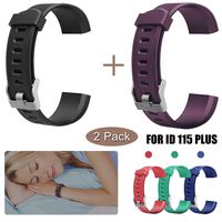 scarDS Replacement Bands for Fitness Tracker ID115PlusHR, Pedometer Wristbands - Adjustable Replacement Bands for Activity Tracker Straps for ID115 Plus,ID115 PlusHR (Black&Purple) ...