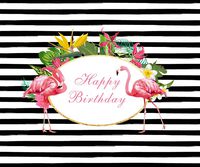 FiVan 6.5x5ft Flamingo Black Stripes Birthday Backdrops Photo Background Party Wall Decoration Backdrop W-300