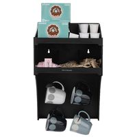 Mind Reader COWMNT-BLK Commercial, Coffee Condiment Organizer with 4 Hooks, One Size, Black Wall Mount