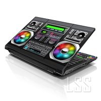 LSS Laptop 17-17.3" Skin with Colorful Boon Box Music Pattern for HP Dell Lenovo Apple Asus Acer Compaq - Fits 16.5" 17" 17.3" 18.4" 19" (2 Wrist Pads Free)